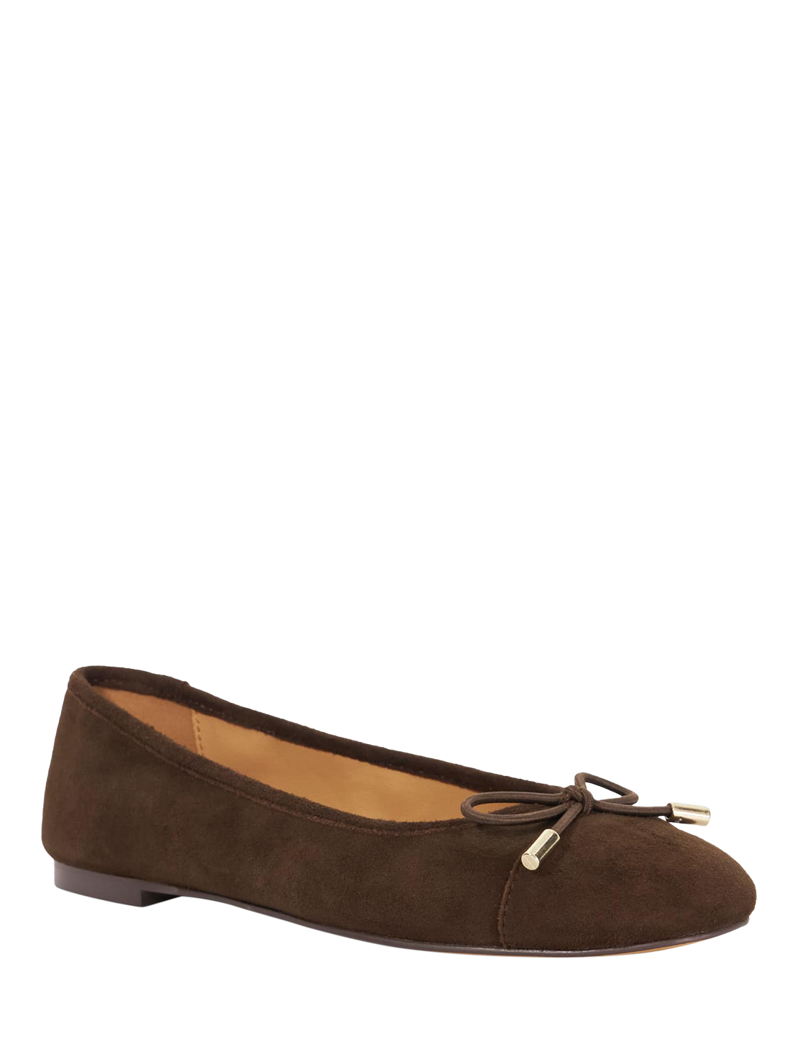 Product image 4 of 6, which shows Dune London Highest Suede Ballerina Pumps, Brown, EU36