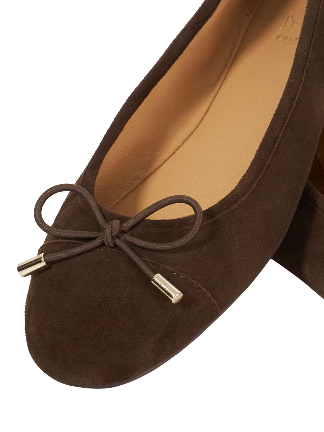 Product image 6 of 6, which shows Dune London Highest Suede Ballerina Pumps, Brown, EU36