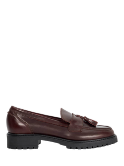 Dune London Gracelyn Leather Loafers, Burgundy, Burgundy