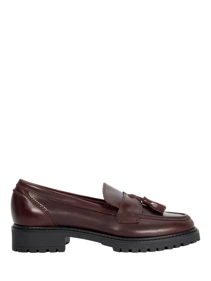 Dune London Gracelyn Leather Loafers, Burgundy, Burgundy