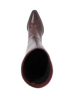 Dune London Tenna Knee High Leather Boots - view 2, Burgundy