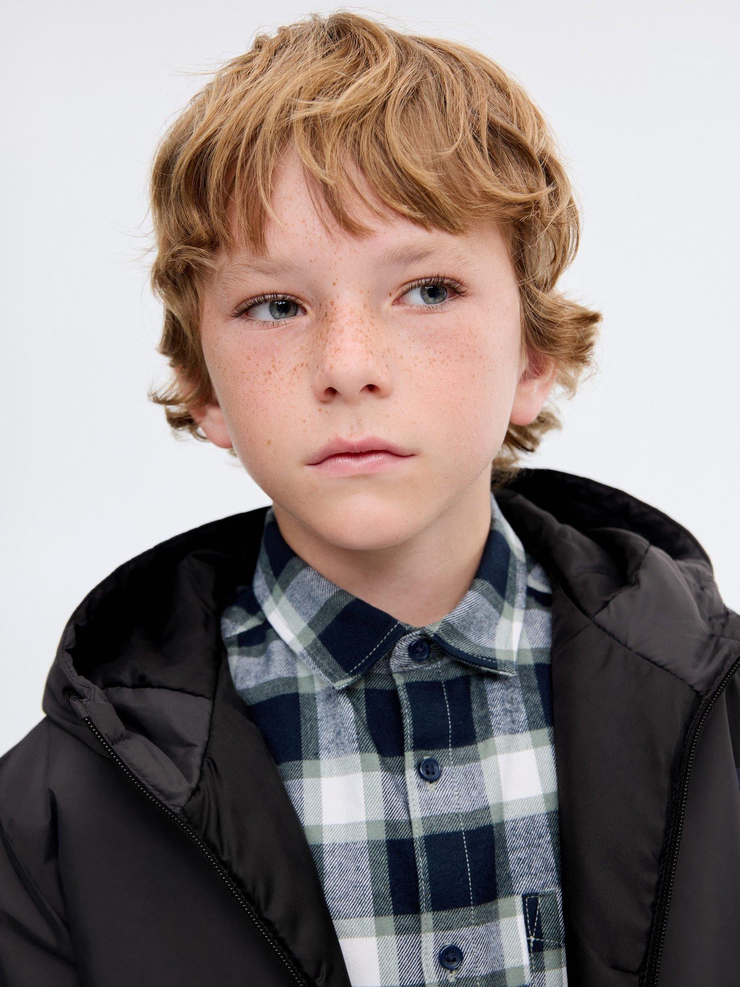Product image 6 of 6, which shows Mango Kids' Pepe Hooded Quilted Jacket, Charcoal, 11 years