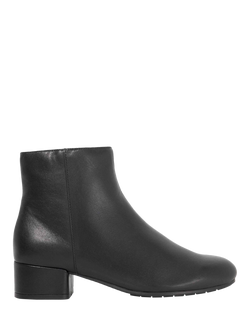 Dune London Pippie Leather Ankle Boots, Black, Black