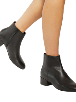 Dune London Pippie Leather Ankle Boots, Black - view 2, Black