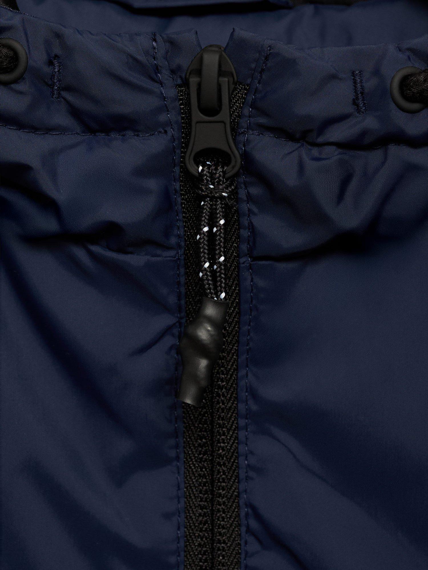 Product image 4 of 4, which shows Mango Kids' Pepe Hooded Quilted Jacket, Navy, 9 years