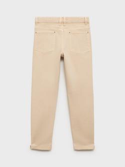 Mango Kids' Peru Cotton Straight Jeans - view 2, Light Beige