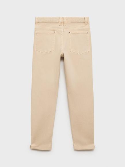 Mango Kids' Peru Cotton Straight Jeans - view 2, Light Beige