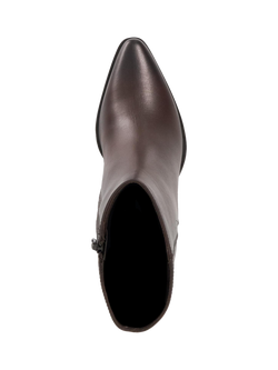 Dune London Paxten Leather Ankle Boots, Brown - view 2, Brown