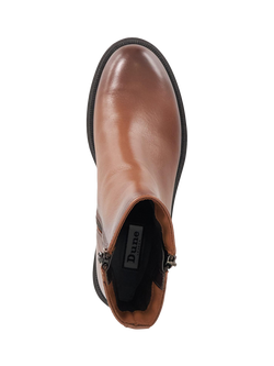 Dune London Paving Leather Cleated Sole Ankle Boots, Brown - view 2, Brown