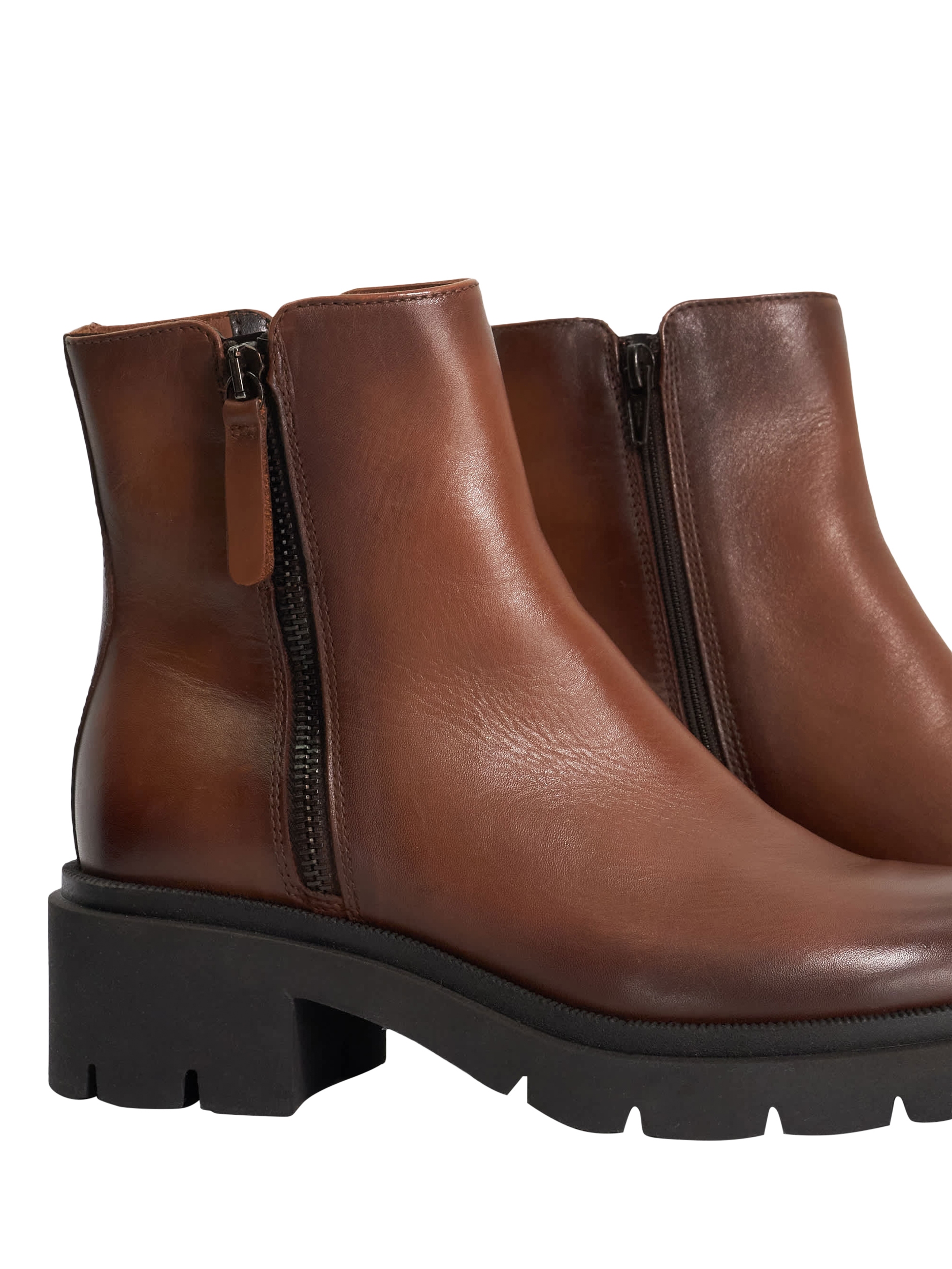 Product image 5 of 5, which shows Dune London Paving Leather Cleated Sole Ankle Boots, Brown, EU36