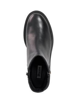 Dune London Paving Leather Block Heel Ankle Boots, Black - view 2, Black