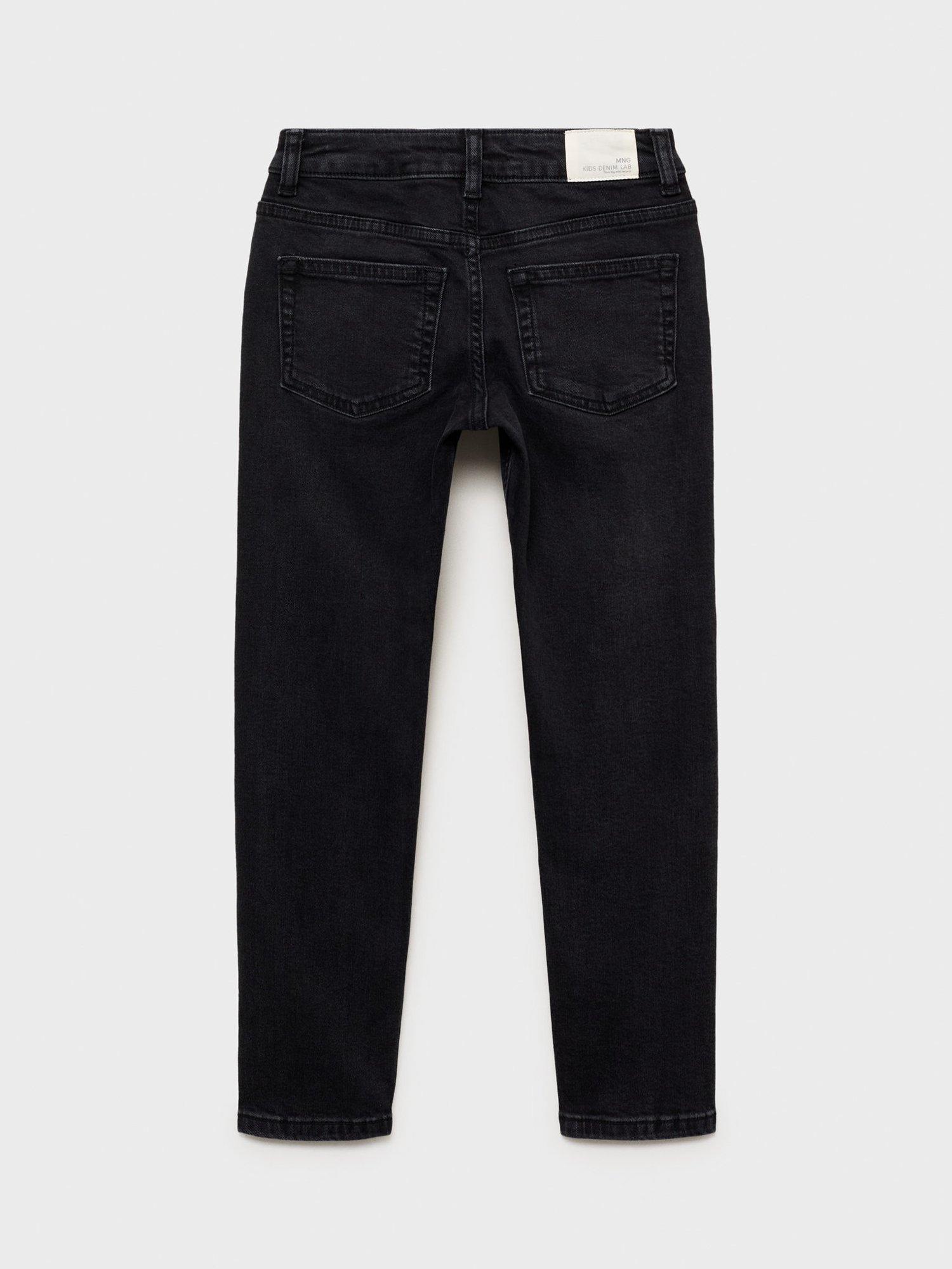 Product image 2 of 4, which shows Mango Kids' Denim Five Pocket Slim Fit Jeans, Dark Grey, 6Y