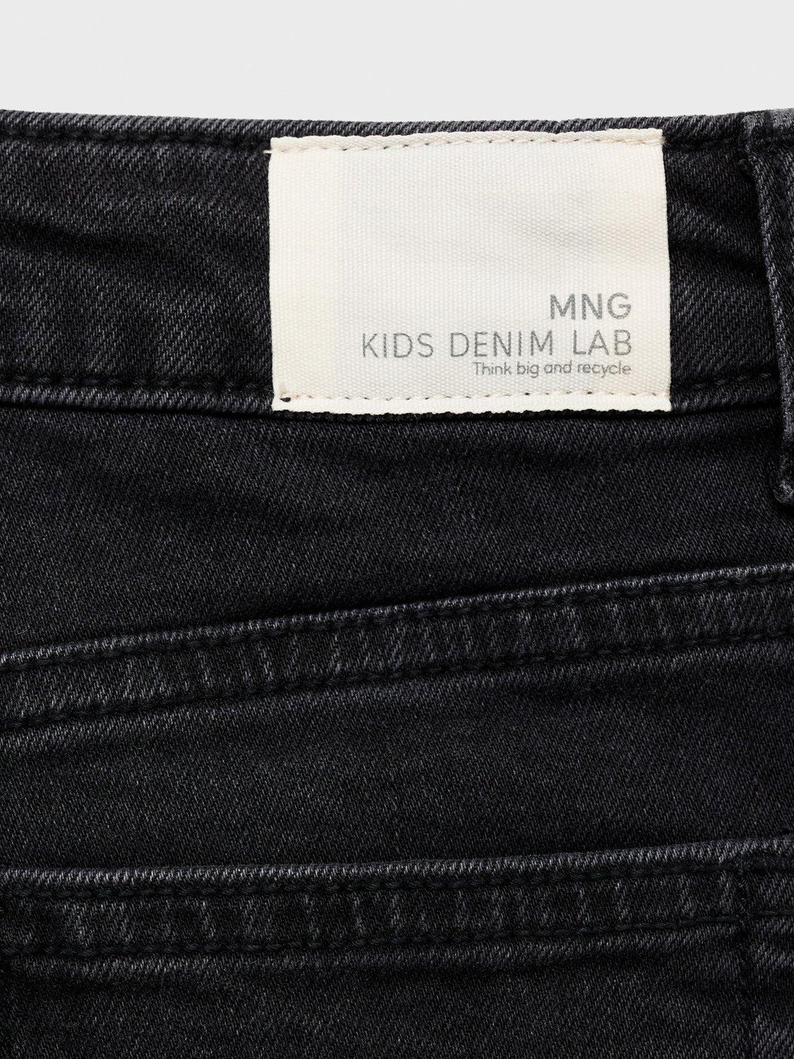 Product image 3 of 4, which shows Mango Kids' Denim Five Pocket Slim Fit Jeans, Dark Grey, 6Y