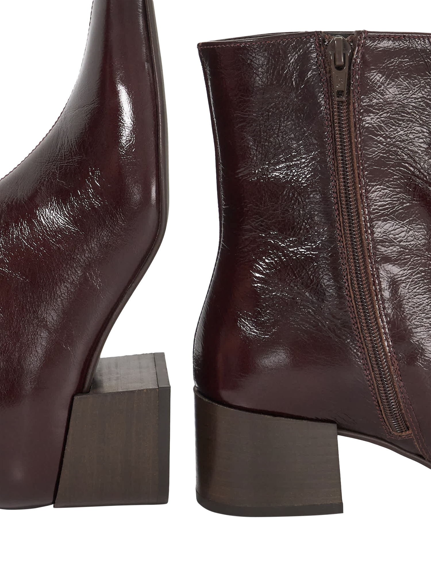 Product image 6 of 6, which shows Dune London Pami Leather Block Heel Ankle Boots, Brown, EU36