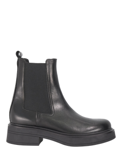 Dune London Palomie Leather Chunky Chelsea Boots, Black, Black