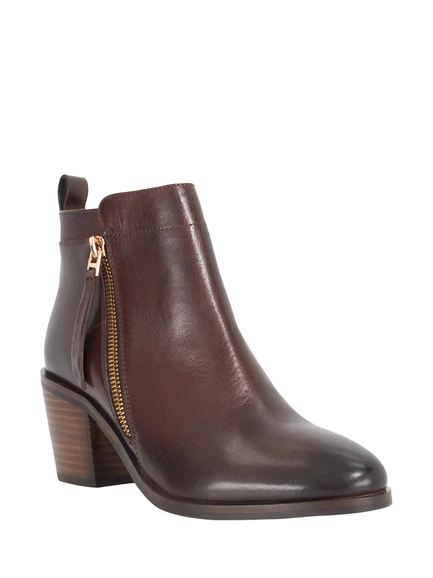 Product image 3 of 5, which shows Dune London Paicing Leather Ankle Boots, Brown, 3