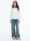 Mango Kids' Cotton Long Sleeved Ruffle Shirt, White