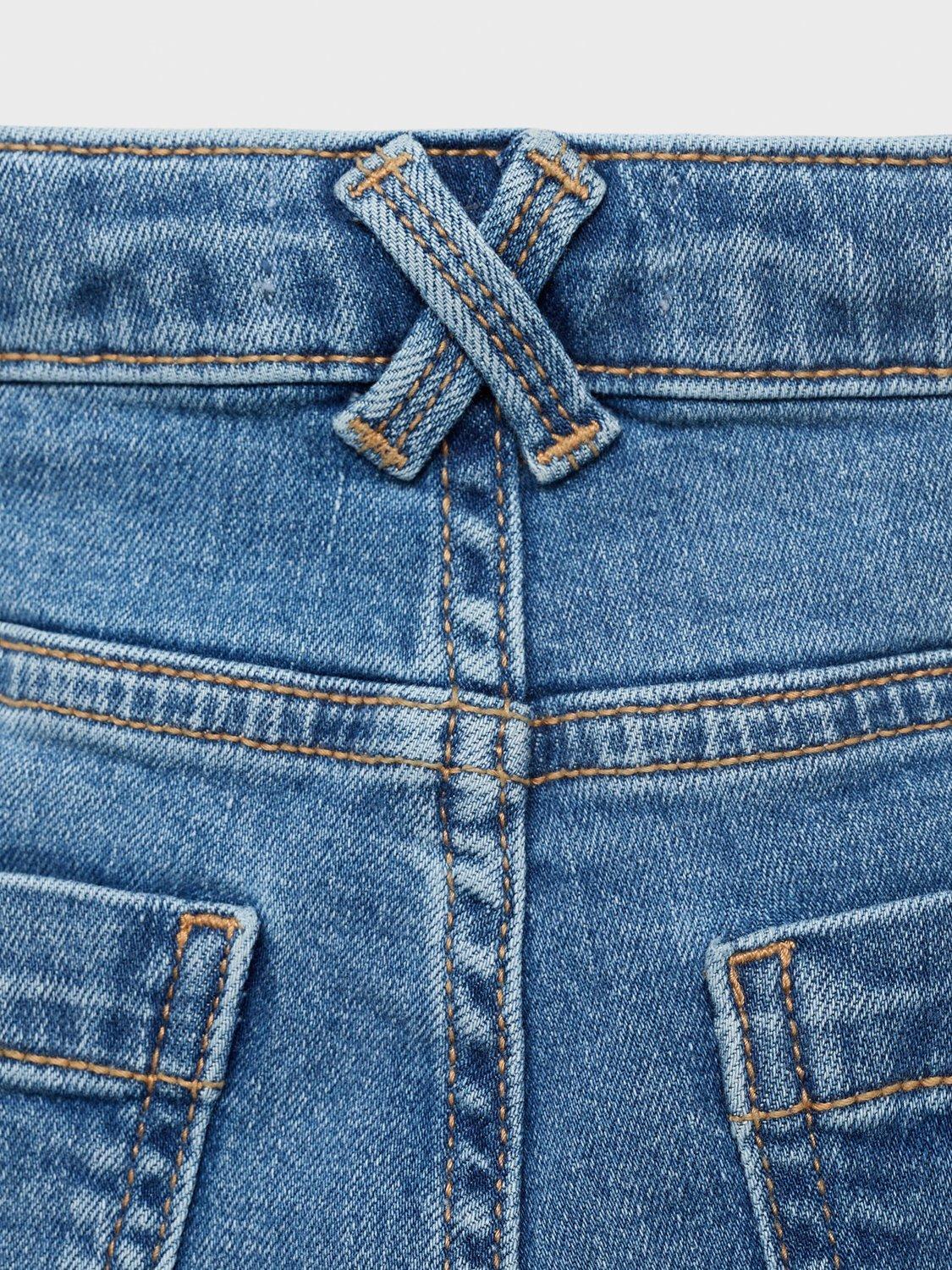 Product image 3 of 4, which shows Mango Kids' Demin Five Pocket Flared Frayed Jeans, Open Blue, 10 years