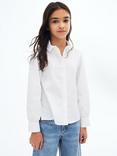 Mango Kids' Cora Cotton Long Sleeved Blouse, White