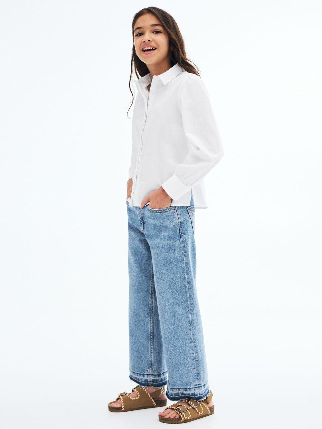 Product image 2 of 7, which shows Mango Kids' Cora Cotton Long Sleeved Blouse, White, 9 years