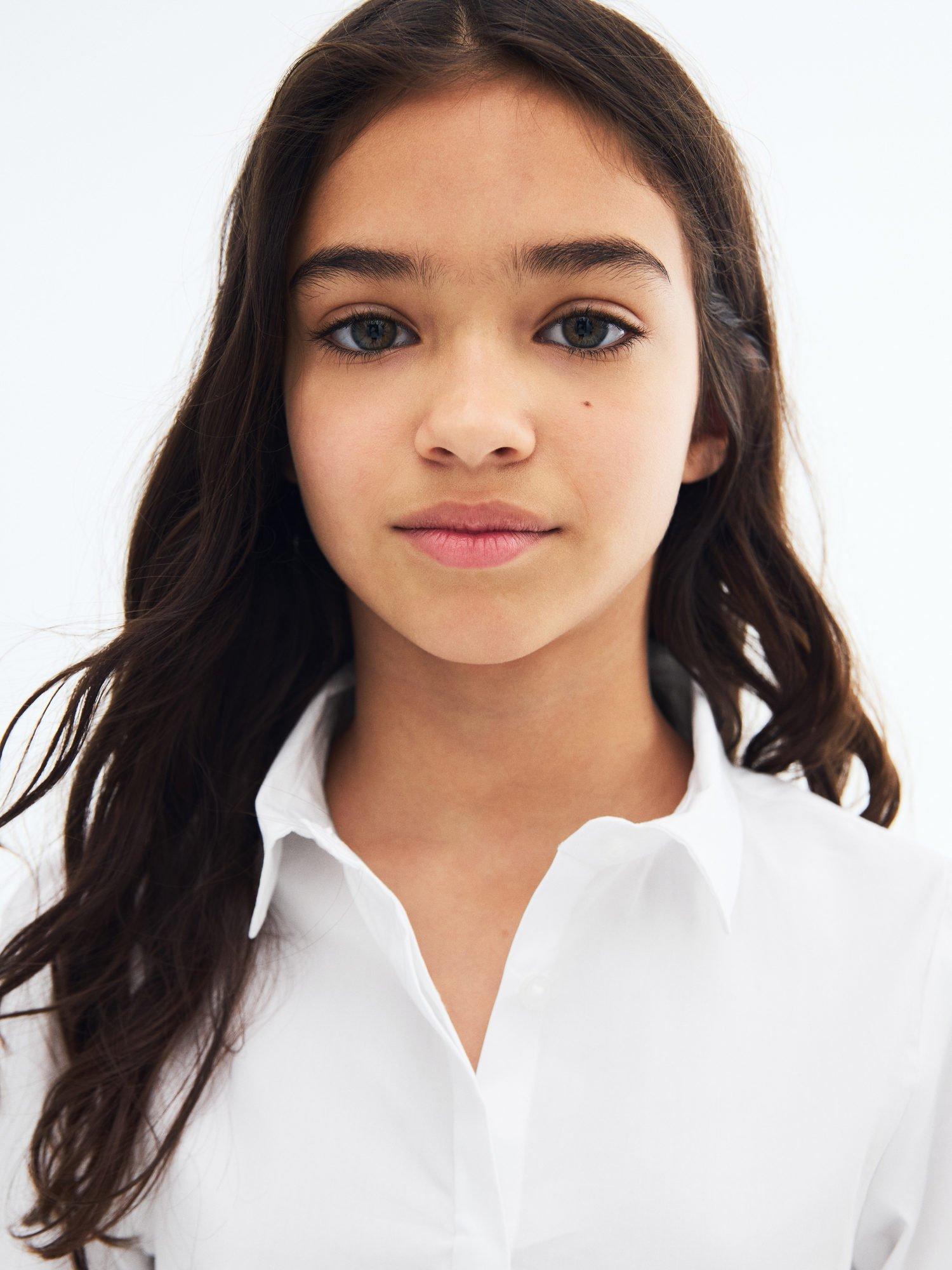 Product image 6 of 7, which shows Mango Kids' Cora Cotton Long Sleeved Blouse, White, 9 years