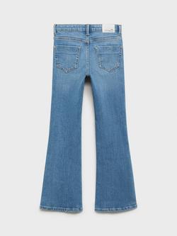 Mango Kids' Denim Flared Jeans - view 2, Open Blue