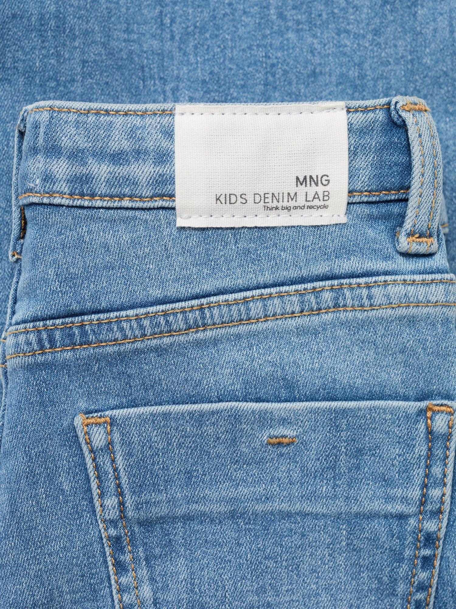 Product image 3 of 4, which shows Mango Kids' Denim Flared Jeans, Open Blue, 8 years