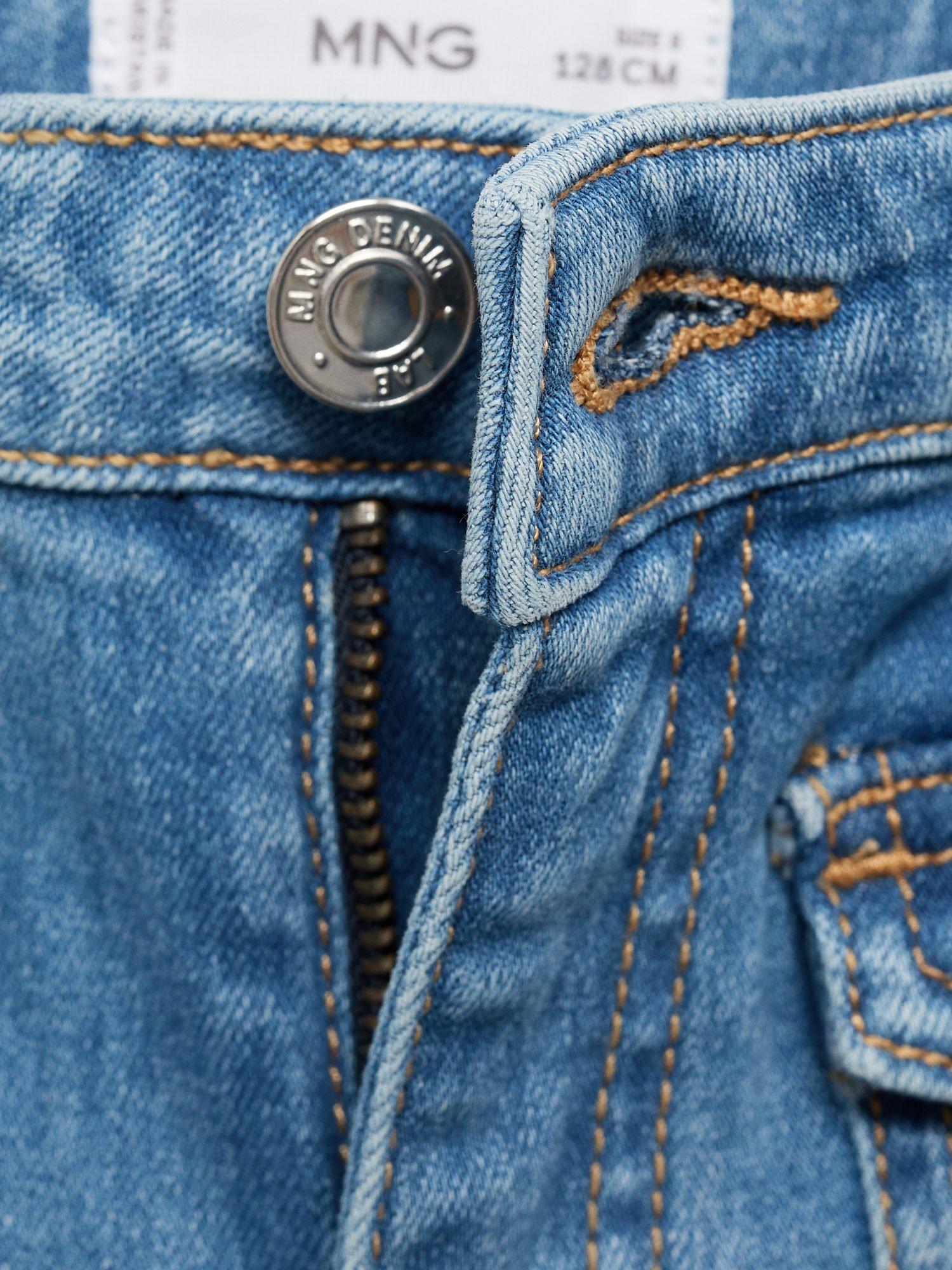 Product image 4 of 4, which shows Mango Kids' Denim Flared Jeans, Open Blue, 8 years