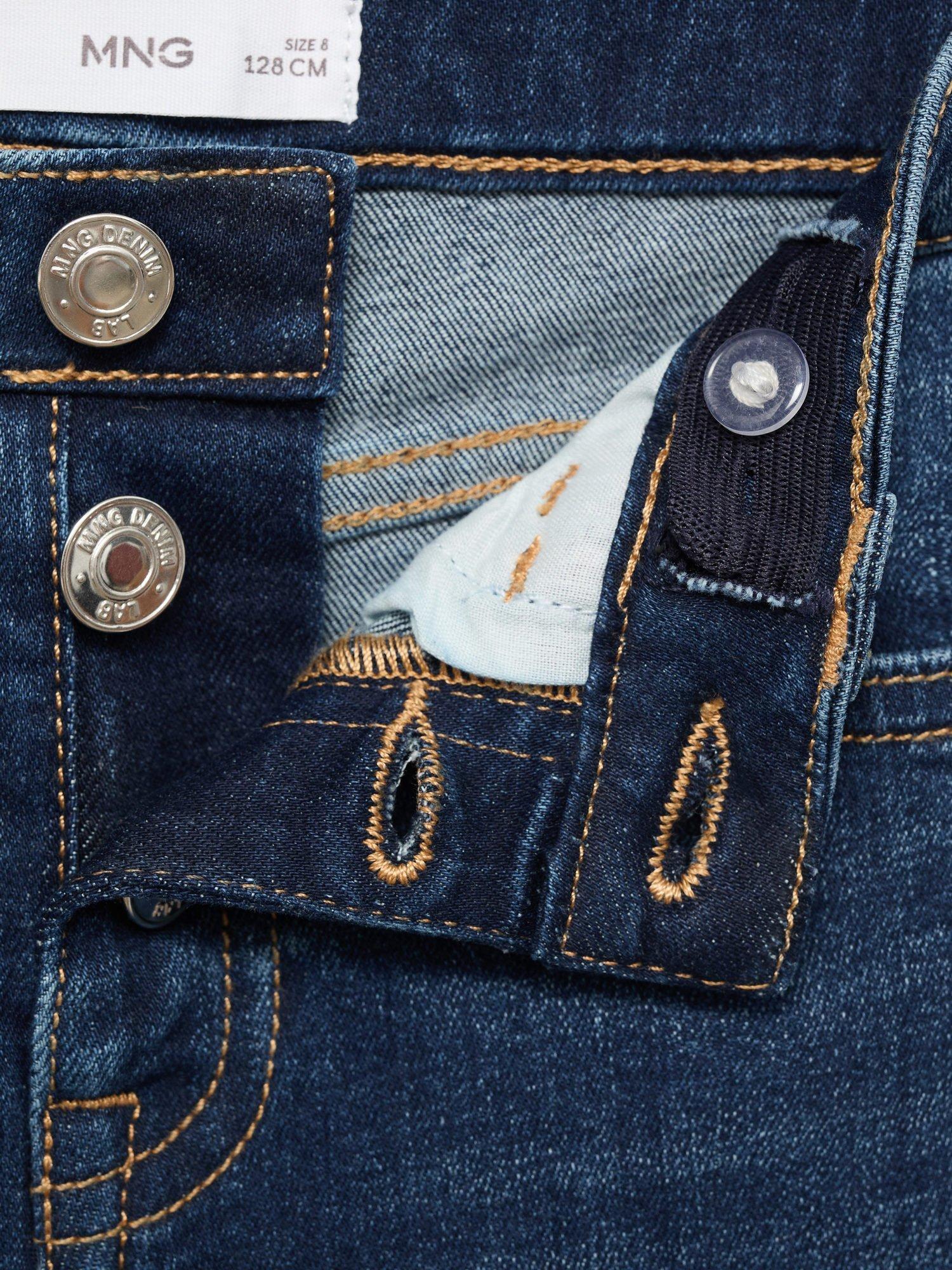 Product image 6 of 6, which shows Mango Kids' Denim Five Pocket Flared Jeans, Open Blue, 10 years
