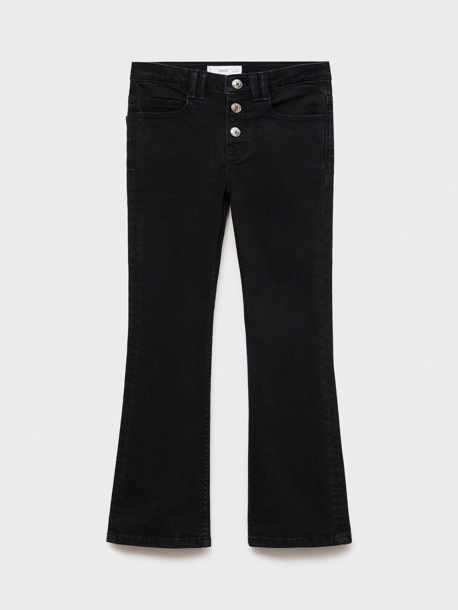 Product image 1 of 4, which shows Mango Kids' Denim Flared Jeans, Open Grey, 10 years