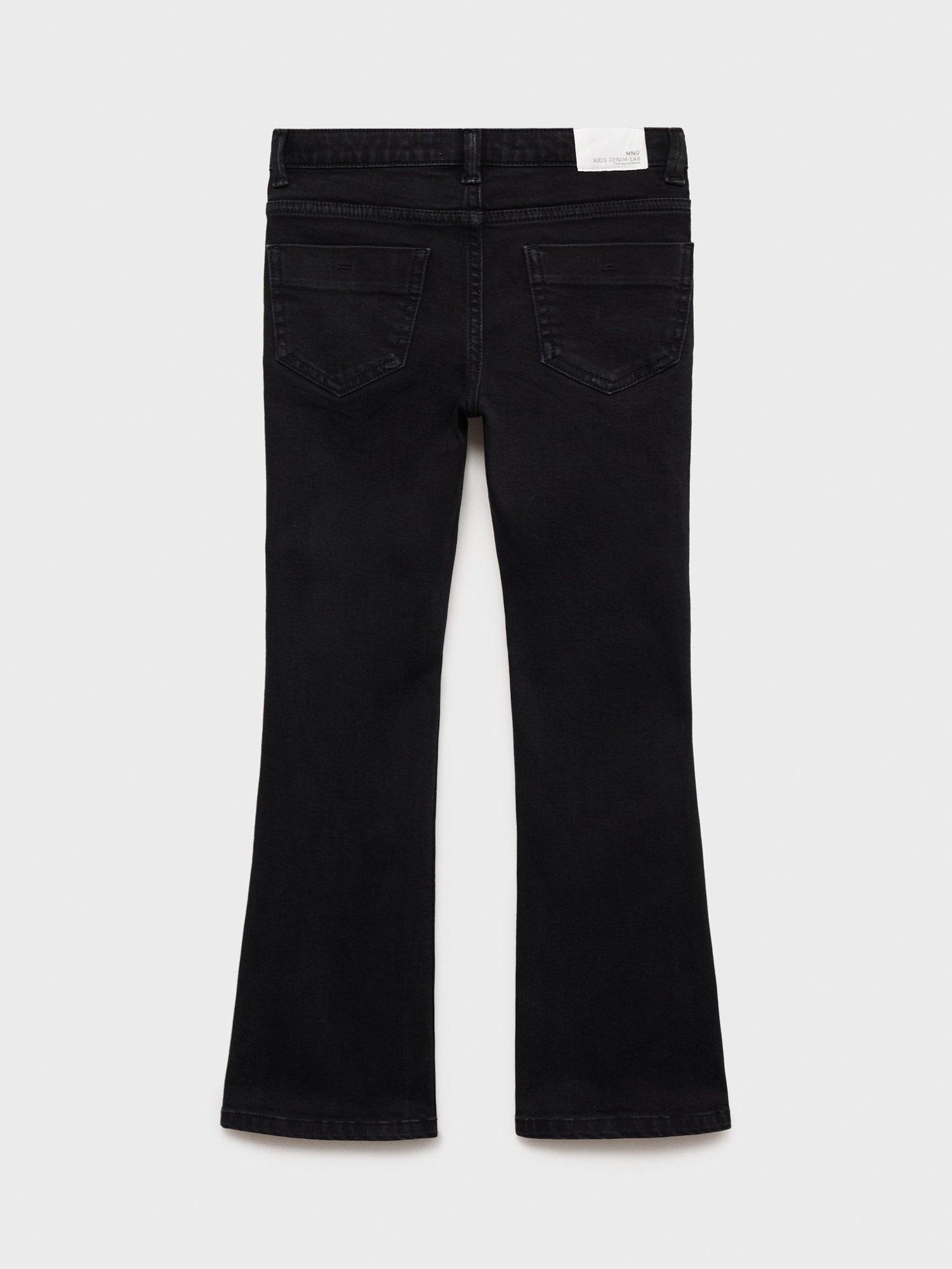 Product image 2 of 4, which shows Mango Kids' Denim Flared Jeans, Open Grey, 10 years