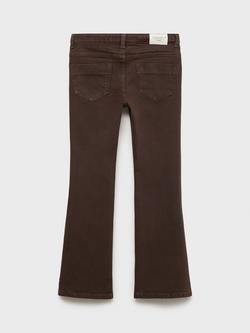 Mango Kids' Denim Flared Jeans, Dark Brown - view 2, Dark Brown
