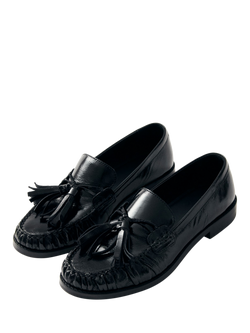 ALOHAS Marietta Patent Leather Loafers, Black - view 2, Black