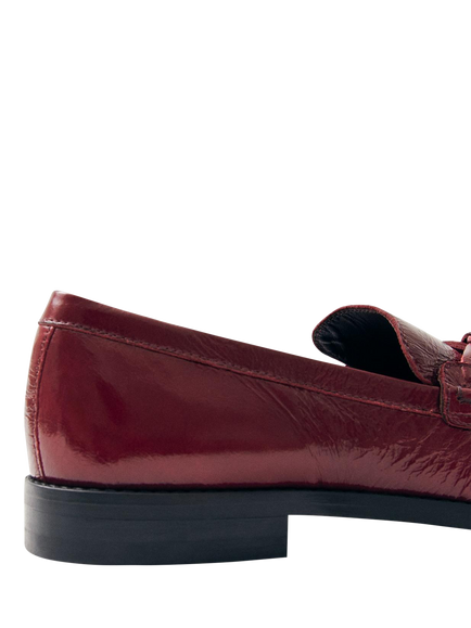 ALOHAS Marietta Patent Leather Loafers, Burgundy - view 2, Burgundy