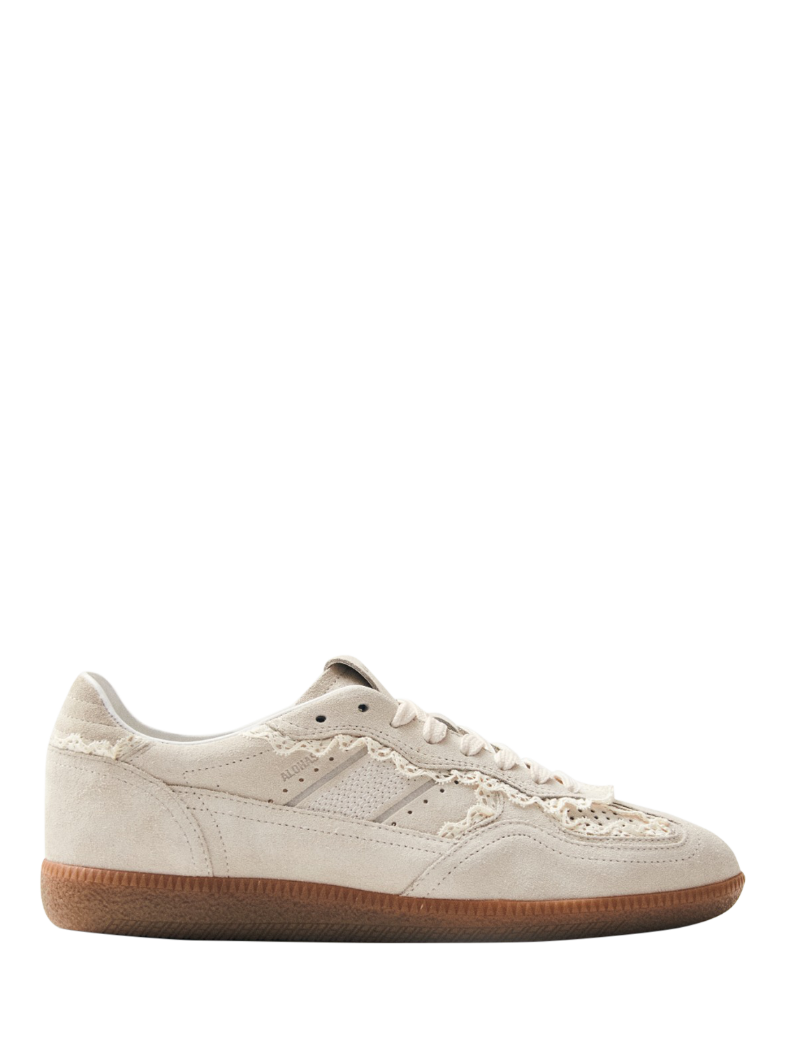 Product image 1 of 8, which shows ALOHAS TB.490 Crochet Suede Trainers, Cream, EU40