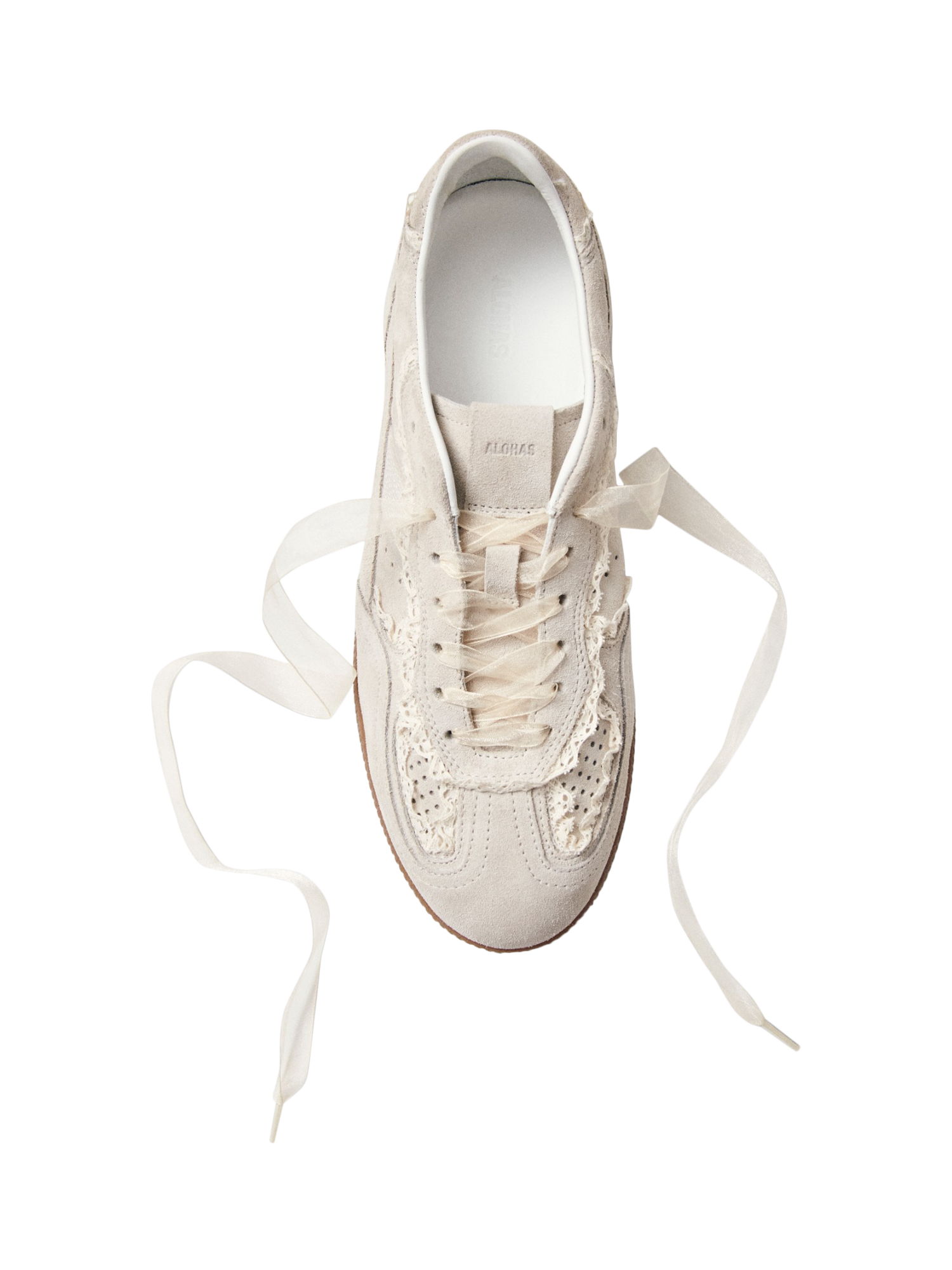 Product image 4 of 8, which shows ALOHAS TB.490 Crochet Suede Trainers, Cream, EU40