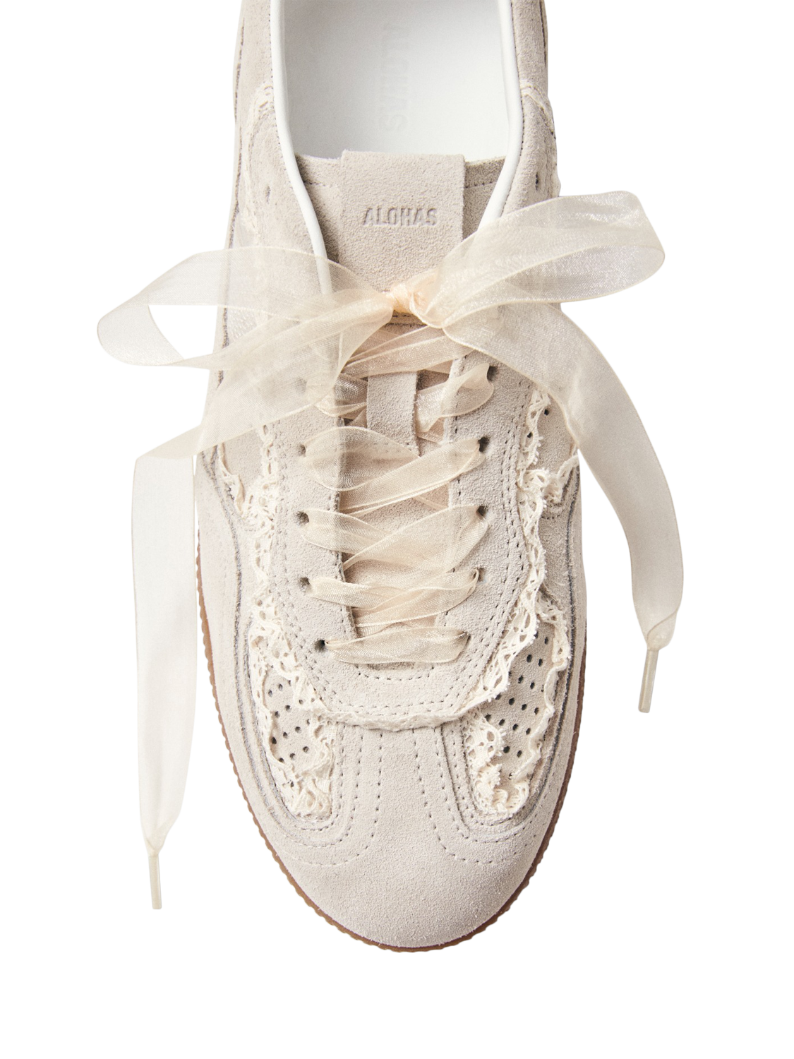 Product image 5 of 8, which shows ALOHAS TB.490 Crochet Suede Trainers, Cream, EU40