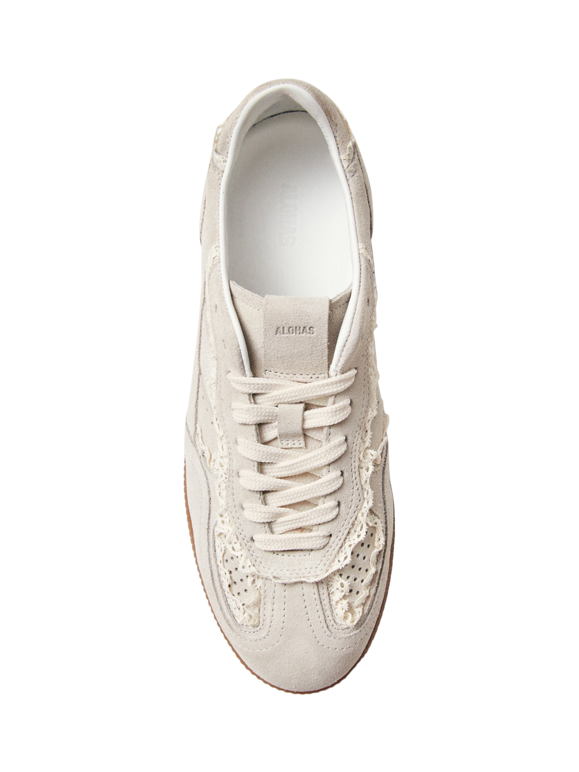 Product image 7 of 8, which shows ALOHAS TB.490 Crochet Suede Trainers, Cream, EU40