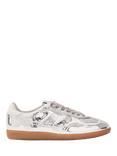 ALOHAS TB.490 Rife Shimmer Leather Metallic Trainers, Silver