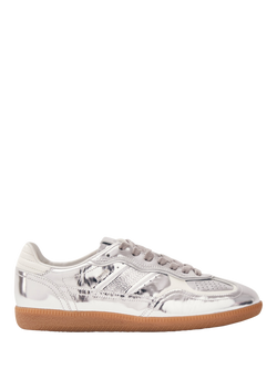 ALOHAS TB.490 Rife Shimmer Leather Metallic Trainers, Silver, Silver