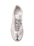 ALOHAS TB.490 Rife Shimmer Leather Metallic Trainers, Silver