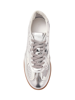 ALOHAS TB.490 Rife Shimmer Leather Metallic Trainers, Silver - view 2, Silver
