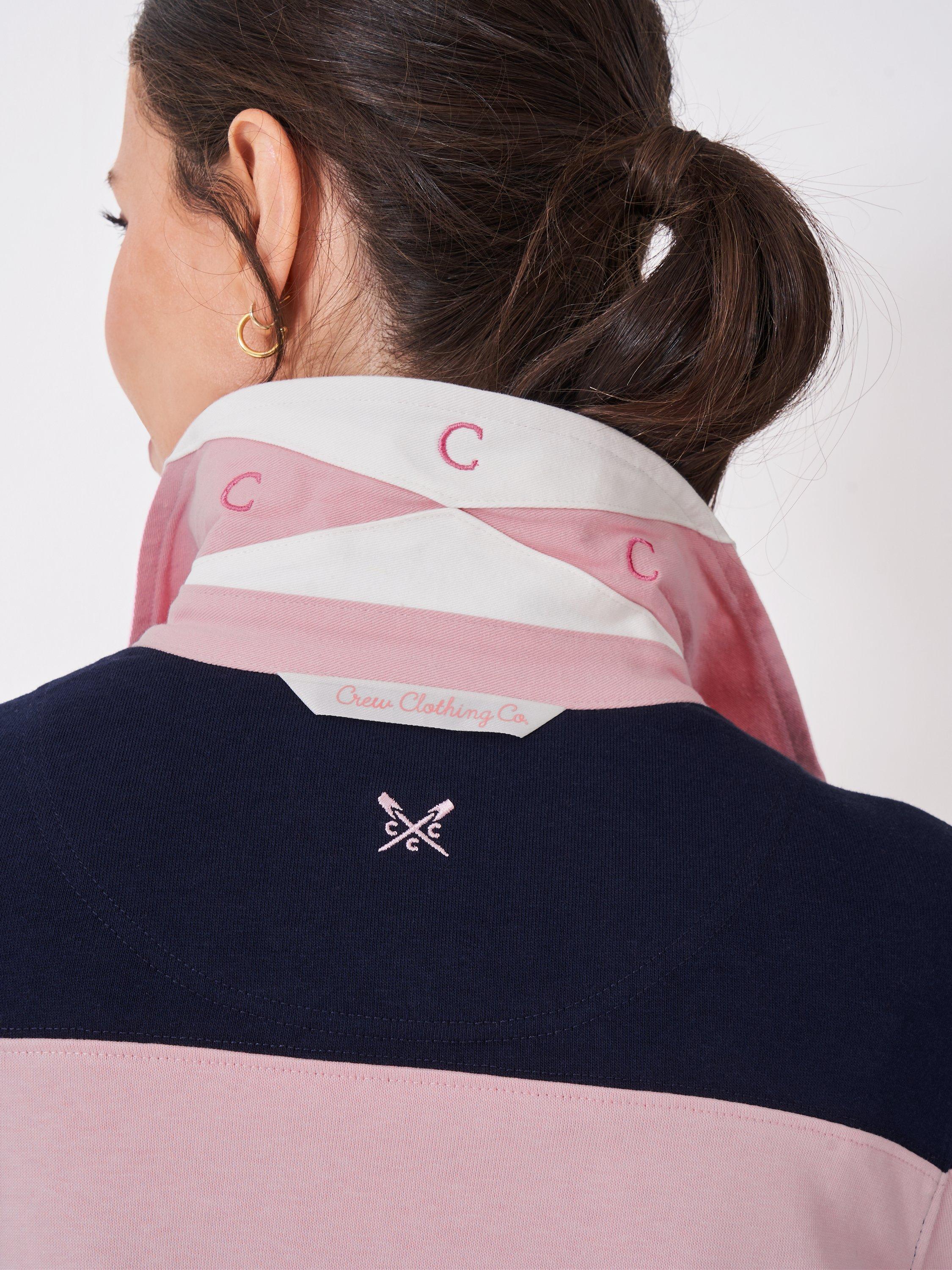 Product image 4 of 6, which shows Crew Clothing Rugby Shirt, Pink, 8