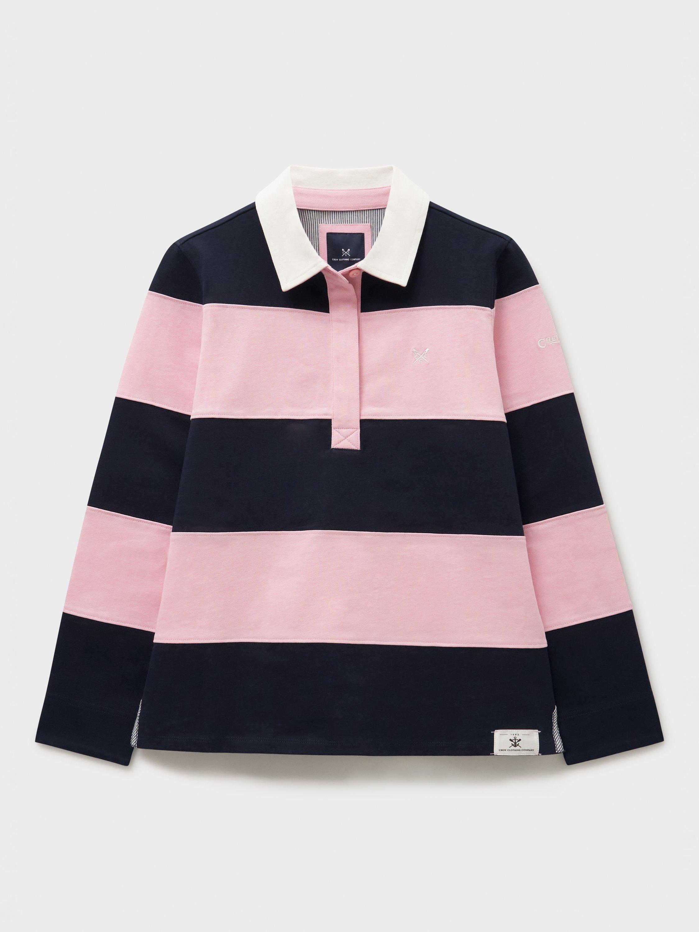 Product image 6 of 6, which shows Crew Clothing Rugby Shirt, Pink, 8