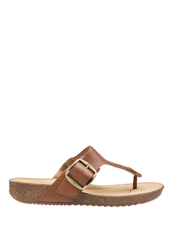 Hotter Resort Leather Footbed Sandals, Rich Tan, Rich Tan