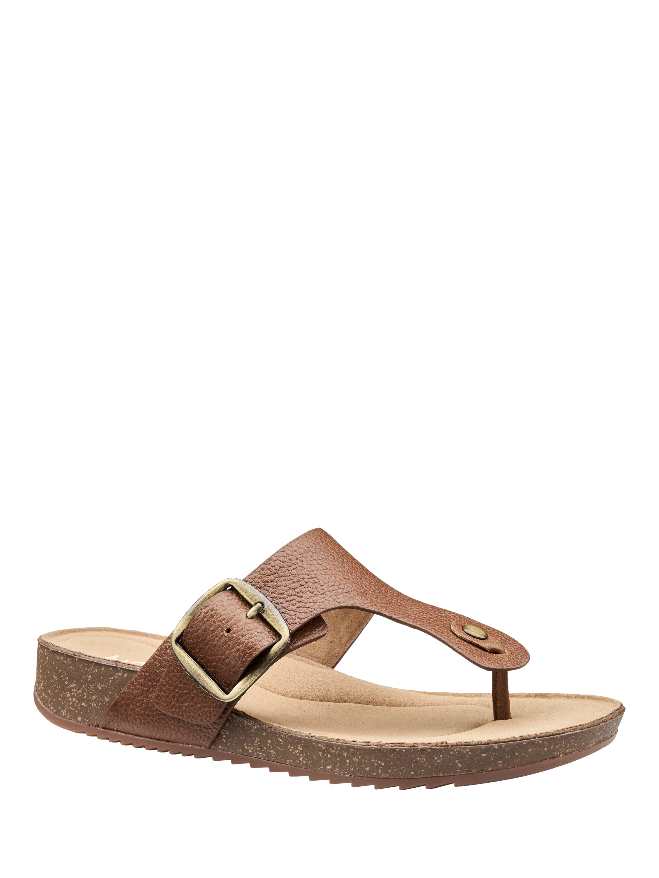 Product image 2 of 4, which shows Hotter Resort Leather Footbed Sandals, Rich Tan, 3