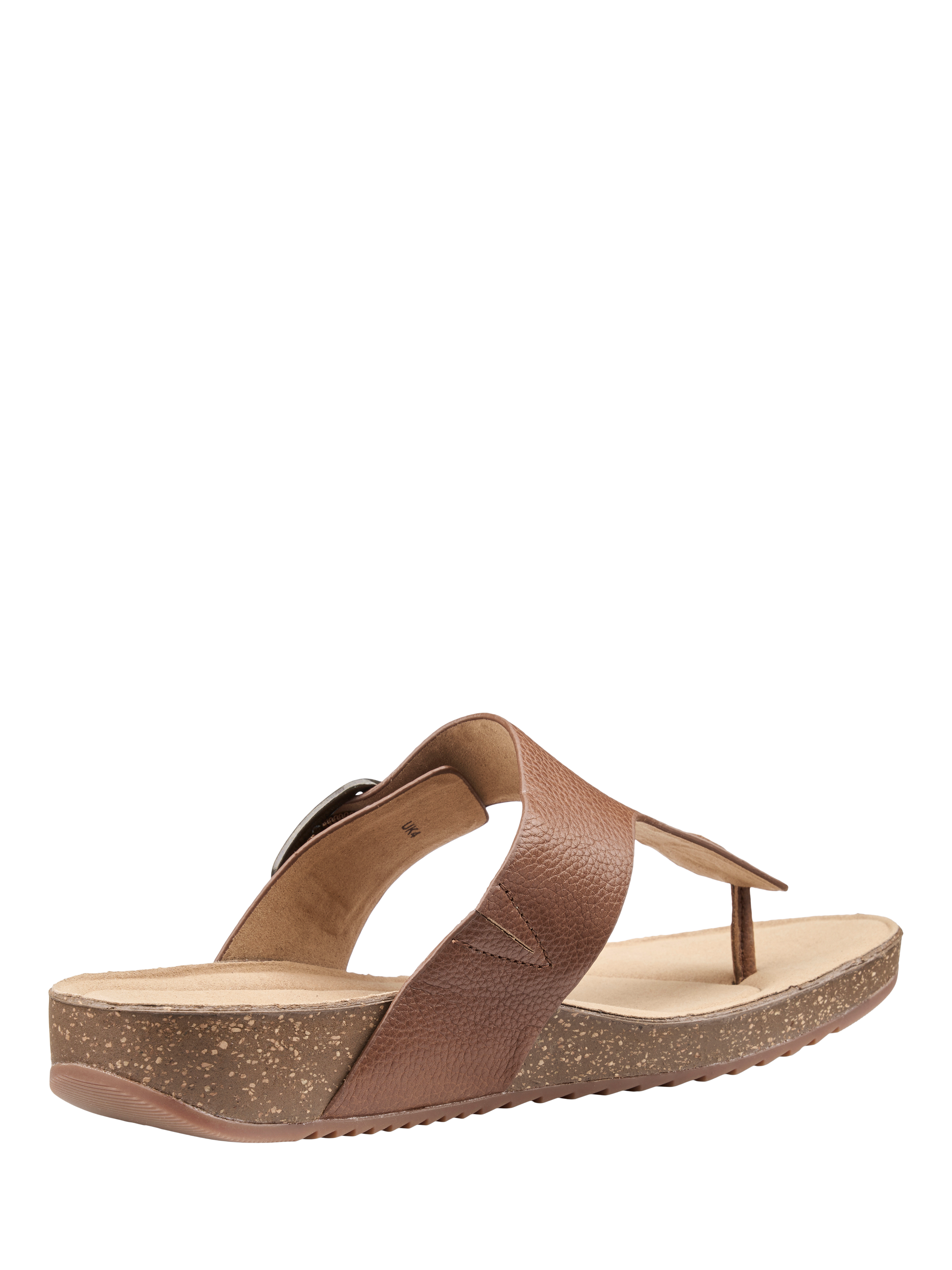 Product image 4 of 4, which shows Hotter Resort Leather Footbed Sandals, Rich Tan, 3