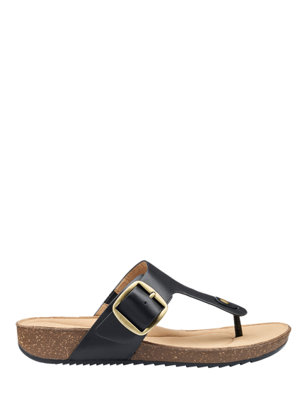 Hotter Resort Wide Fit Leather Sandals, Black