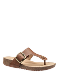 Hotter Resort Wide Fit Leather Footbed Sandals, Rich Tan