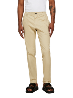 SISLEY Cotton Blend Slim Fit Chinos, Beige, Beige